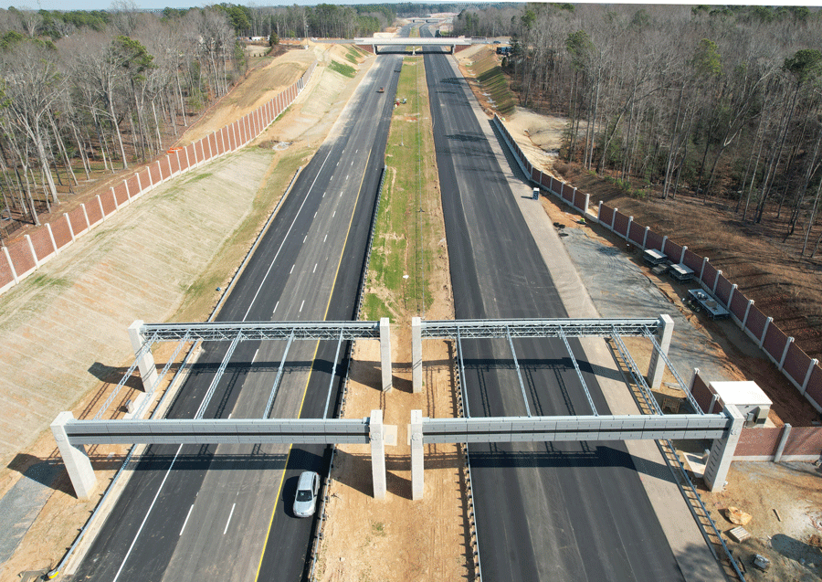 Toll gantries along Complete 540